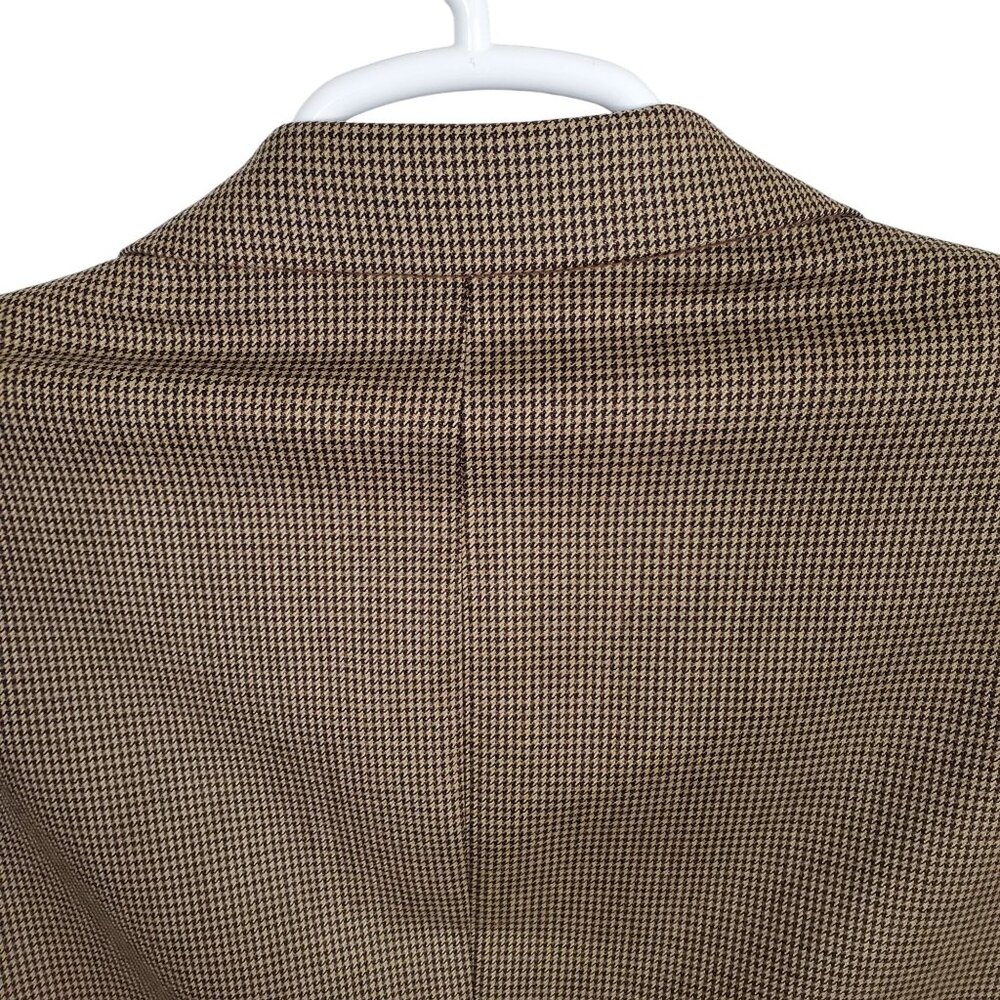 JoS A Bank Mens Size 41R Blazer Sportcoat 100% Wool Micro Houndstooth Brown Tan - Picture 15 of 15